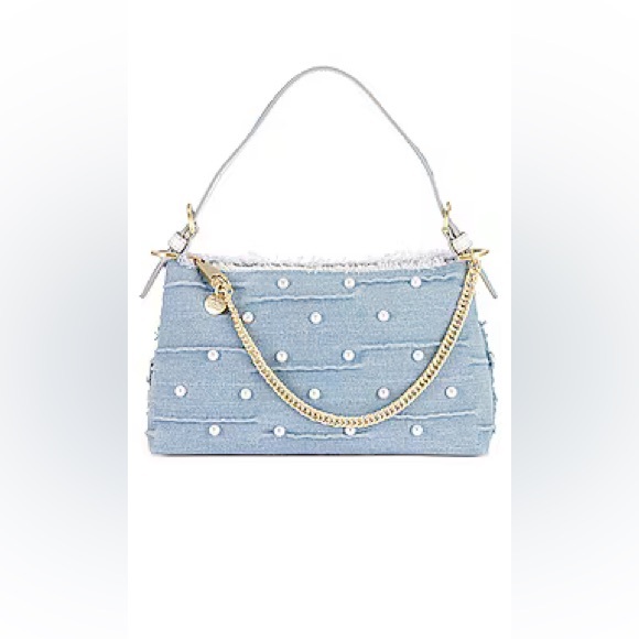 Zac Posen - Denim Crossbody with Pearls - NWT - Picture 2 of 4